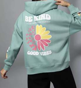 Sweat-shirt à capuche unisexe imprimé intégral personnalisé, nouveau modèle d'hiver, surdimensionné, épais, avec logo sur le devant, col à capuche pour hommes et femmes - Product Image 3