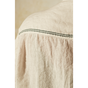 Robe longue plissée en lin/coton ivoire KIANA, respirante et tissée - Product Image 4