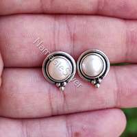 Pendientes de Perlas Blancas de Agua Dulce Hechos a Mano, Minimalistas, de Plata de Ley, Sin Níquel, Joyería para Regalo de Cumpleaños, Aniversario o Navidad