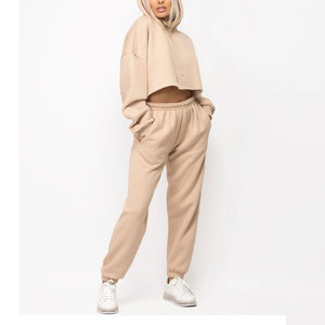 Conjunto de Sudaderas Cortas para Mujer, Diseño Personalizado, para Uso en Exteriores, Color Sólido, Cómodo - Product Image 1