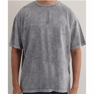 Camiseta para hombre Camiseta lavada al por mayor Camiseta de peso pesado Camiseta negra de gran tamaño Camiseta personalizada vintage con lavado ácido gráfico para hombre - Product Image 6