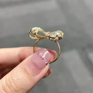 1CT Pear Cut VS1 Lab Grown Diamond <b>Ring</b> 14k Yellow Gold Dainty Bow IGI Certified Romantic Fine <b>Ring</b> for Her Party Proposals - Product Image 3