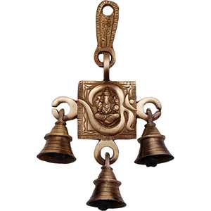 กระดิ่งแขวนผนังรูปพระพิฆเนศทองเหลืองสีน้ำตาลดีไซน์แบบดั้งเดิมหรูหรางานฝีมือโลหะตกแต่งบ้านงานฝีมือ - Product Image 1