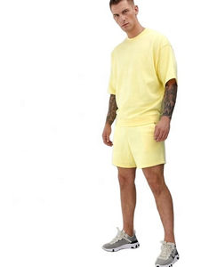 Ensemble court d'été de qualité supérieure, option grande taille, deux pièces, décontracté, shorts doux, respirant, panneaux imprimés, broderies, vente flash - Product Image 4