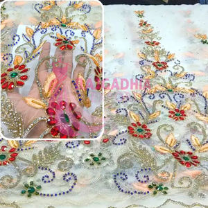 ผ้าลูกไม้สำหรับงานแต่งงาน ขายส่ง ผ้าลูกไม้ปักเลื่อม ผ้าลูกไม้โพลีเอสเตอร์ สำหรับชุดแต่งงาน ราคาไม่แพง - Product Image 5