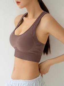 สปอร์ตบราของผู้หญิงผ้าสแปนเด็กซ์ผ้าโพลีเอสเตอร์เปิดหลังเซ็กซี่ระบายอากาศได้ดีแห้งเร็ว - Product Image 4