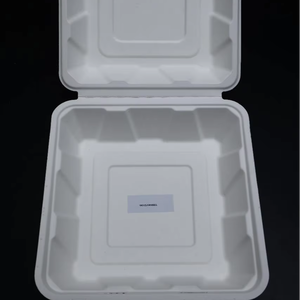 Boîte à lunch jetable à clapet 13x6 à fermeture sécurisée conçue pour prévenir les déversements et maintenir la fraîcheur Emballage vert - Product Image 1