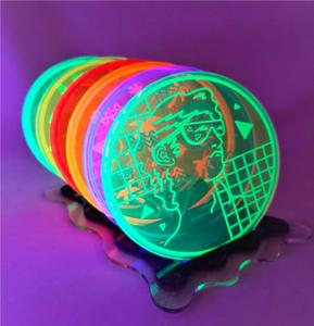 Printed Flower Design Acrylic <b>Tea</b> <b>Coaster</b> Greatest Quality Round Shape Clear Tabletop Mat and Pad <b>Coaster</b> Elegant and Durable - Product Image 5