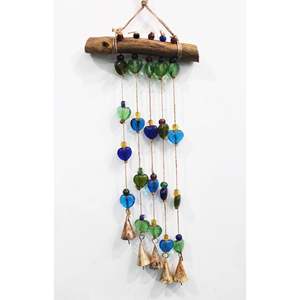 Handmade Boho Garden Hanging Windchime Multi-Colour Heart Shaped Sun Catcher Beaded <b>Chime</b> - Product Image 4