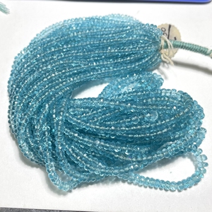 Perles de rondelle à facettes en apatite bleu ciel de qualité AAA perles de pierres précieuses en gros pour la fabrication de bijoux - Product Image 4