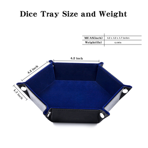 Bandeja para Dados Plegable de Cuero PU, Diseño Poligonal, para Juegos de Dados DND, Venta al Por Mayor - Product Image 2