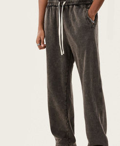 Ropa de dinero antiguo para hombres, pantalones lavados para hombres, pantalones deportivos de gran tamaño de cintura alta Vintage, pantalones de chándal con cordón de carga de algodón 100% - Product Image 1