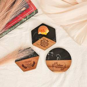 Posavasos epoxi hechos a mano personalizados de primera calidad, almohadillas para bebidas de resina brillante, REGALOS FESTIVOS, Decoración de mesa elegante, posavasos de piedra, Estilo clásico - Product Image 4