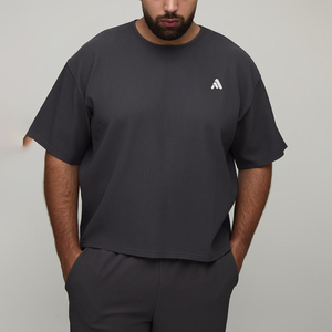 Camisetas Vintage para Hombre de Talla Grande con Logotipo Personalizado, Corte Cuadrado, 100% Algodón Transpirable, Servicio Personalizado OEM - Product Image 1
