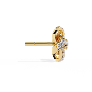 Pendientes Geométricos de Oro Rosa de 18K con Diamante Cultivado en Laboratorio para Boda y Compromiso - Product Image 2