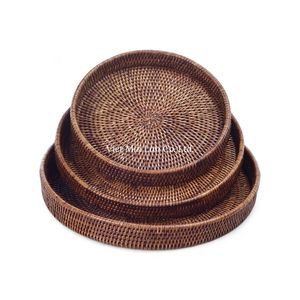 ถาดหวายขายส่งเป็นมิตรกับสิ่งแวดล้อม ผลิตด้วยมือในเวียดนาม สำหรับการค้าปลีกและธุรกิจโรงแรม - Product Image 1