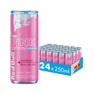 Red Bull authentique, édition rose, saveur de baies sauvages, boisson énergisante sans sucre, 24x250ml, canettes, vente en gros, approvisionnement en vrac - Product Image 4