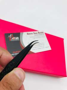 Professional Black Heart-Engraved Stainless Steel <b>Eyelash</b> Extension Tweezers Sustainable Beauty <b>Applicator</b> Strong Grip Pointed - Product Image 2