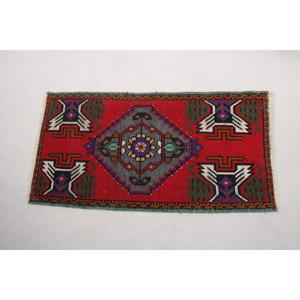 พรมขนาด 1.8x3.37 ฟุต, พรมตุรกีขนาดเล็ก, พรมลายอิคัตสีแดง - Product Image 5