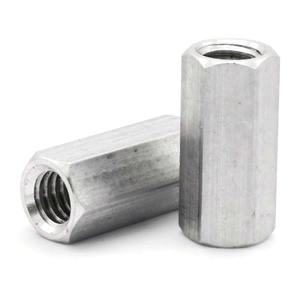 Écrou d'accouplement personnalisé Fixation Métal Acier inoxydable Aluminium zingué Long Hex Cylindrique Rond ANSI M5 M10 1/2 1/4-20" - Product Image 2