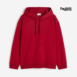 Sweat à capuche rouge personnalisé unisexe en molleton de coton épais, fabricant OEM ODM de sweats à capuche vierges sous marque privée - Product Image 1