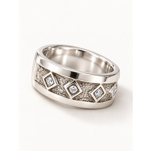 Marquise Cut Rhodium Plated Vintage CZ <b>Statement</b> <b>Ring</b> - Product Image 1