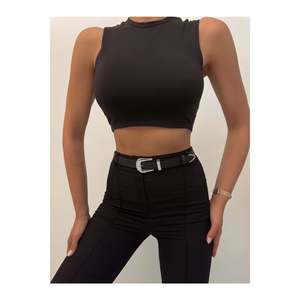 Ceinture à boucle pont pour femme, pour pantalon, veste, robe, chemise - Noir - Argent - Product Image 2