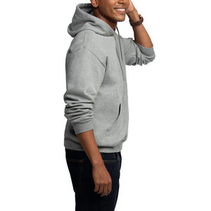 Unisex Oversized Pullover <b>Hoodie</b> with <b>Zip</b> Custom Embroidery Logo Men's Streetwear Sweatshirt for Winter - Product Image 3