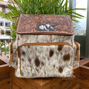 Sac à dos unisexe de haute qualité usiné à la main avec logo personnalisé en cuir de vachette pour ordinateur portable sac à dos en cuir véritable 2025 - Product Image 1