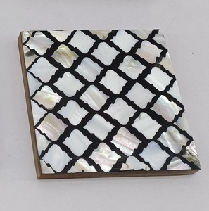 Wooden Coaster <b>Set</b> <b>Square</b> Wave Pattern Drink Coasters Eco Friendly Handmade Table Mats - Product Image 5