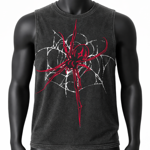 Camiseta sin mangas unisex vintage, 100% algodón peinado, 275 g/m², calidad lavada con ácido, estampado teñido por inmersión, corte holgado, para hombre y mujer - Product Image 1