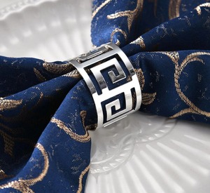 New Stocked Luxury <b>Metal</b> Golden <b>Beaded</b> Flower Shape Napkin Ring Tabletop Wedding Decor for Dinner Parties - Product Image 1