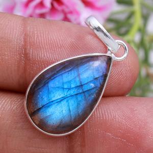 Labradorite – pendentif hexagonal en cristal pour homme, collier de pierres précieuses d'anniversaire, labradorite, perles de pierres précieuses rugueuses, lot de pendentifs - Product Image 2