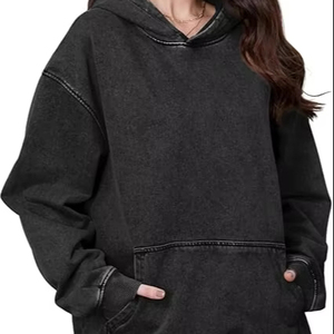 Sudadera con Capucha Casual para Hombre, Lavado Ácido, Color Sólido, Corte Regular, 100% Algodón, Felpa, Secado Rápido, Ecológica y Transpirable - Product Image 1