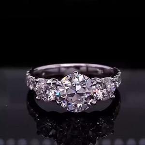 Anillo de Diamantes de 1.0 Ct y 2.0 Ct, Diamantes Cultivados en Laboratorio, VS1 E F, Corte Brillante Redondo, Joyería de Lujo, Regalo - Product Image 4