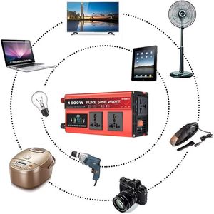 Convertisseur solaire portable HOULI AC 12V 24V DC vers 220V onde sinusoïdale pure 1600W 12V DC vers 110V AC 60 Hz 50 Hz pour usage domestique - Product Image 6