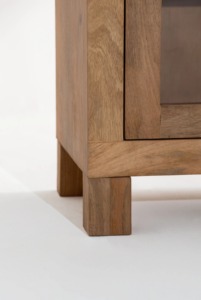 Aparador Moderno Premium Hecho a Mano de Madera de Mango Maciza de 4 Puertas con Puertas de Vidrio para Comedor, Sala de Estar, Cocina - Product Image 6