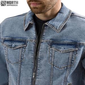Men's Denim Jacket Casual Regular Fit <b>Button</b> Down Long Sleeve Jean Trucker Jacket Men's Denim Jackets Coats - Product Image 2
