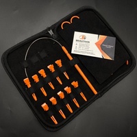 Meilleure vente Logo personnalisé en acier inoxydable couleur Orange Kit d'outils d'extension de cheveux ensemble comprend des pinces pour extensions de cheveux humains