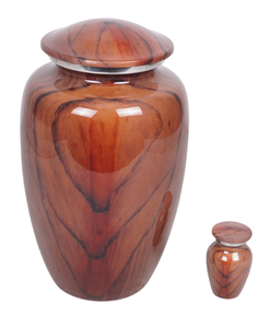 Urna de cremación para adultos con acabado de madera de nuevo diseño, urna funeraria de Metal decorativa para interiores con suministros de cremación con acabado pintado - Product Image 6