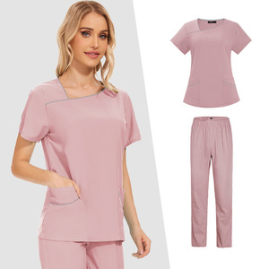 Divisa da Infermiera per Clinica, Tuta Medica Monocolore per Donne, Uniforme Ospedaliera, Camicia e Pantaloni da Lavoro per Dottori, <span class=keywords><strong>Abbigliamento</strong></span> <span class=keywords><strong>Medico</strong></span> - Product Image 6