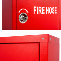 Armoire murale en acier inoxydable rouge pour système de dérouleur de tuyau d'incendie, facile à utiliser et à installer, personnalisable, ensemble complet pour