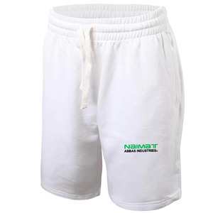 Vente en gros High Street Cordon de serrage blanc épais français éponge coton polaire Jogger Shorts hommes séchage rapide écologique - Product Image 3