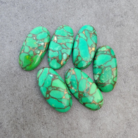 Grande pierre précieuse synthétique de laboratoire calibrée, de qualité AAA supérieure, en turquoise verte cuivrée, taille ovale, cabochon à dos plat, toutes tailles