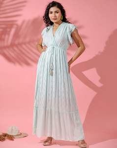 Vente chaude Robes longues décontractées Meilleure vente de la manufacture avec style doux et décoration en dentelle Caractéristique lavable - Product Image 2