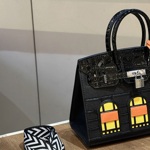 Bolsa de Mano de Lona Sostenible 2026, con Estampado de Casa, Gran Capacidad, para Viajes de Fin de Semana, Playa, para Mujer - Product Image 1