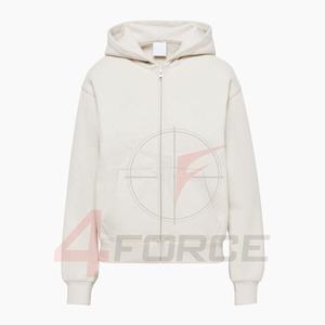 เสื้อสเวตเตอร์แขนยาวแบบมีซิปมีฮู้ดผ้าฟลีซสำหรับผู้หญิงเสื้อมีโลโก้แบบลำลองกำหนดเอง2024 - Product Image 3