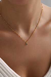 Collar con colgante pequeño de esmeralda, mini collar con piedra de nacimiento, plata de ley 925, chapado en oro de 14 quilates, regalo para ella - Product Image 6