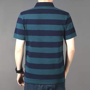 Polo à manches courtes rayé pour homme, design personnalisé OEM, qualité supérieure, grande taille, col à revers, demi-manches, polo à manches courtes pour homme - Product Image 5