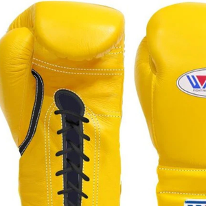 Gants de boxe à lacets Winning, jaune et noir, cuir véritable de qualité supérieure, gants d'entraînement et de combat professionnels, 8oz 10oz 12oz 14oz 16oz - Product Image 3